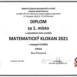 Matematické soutěže ve školním roce 2020/21