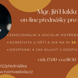 Pozvánka na online přednášky - Mgr. Jiřího Haldy